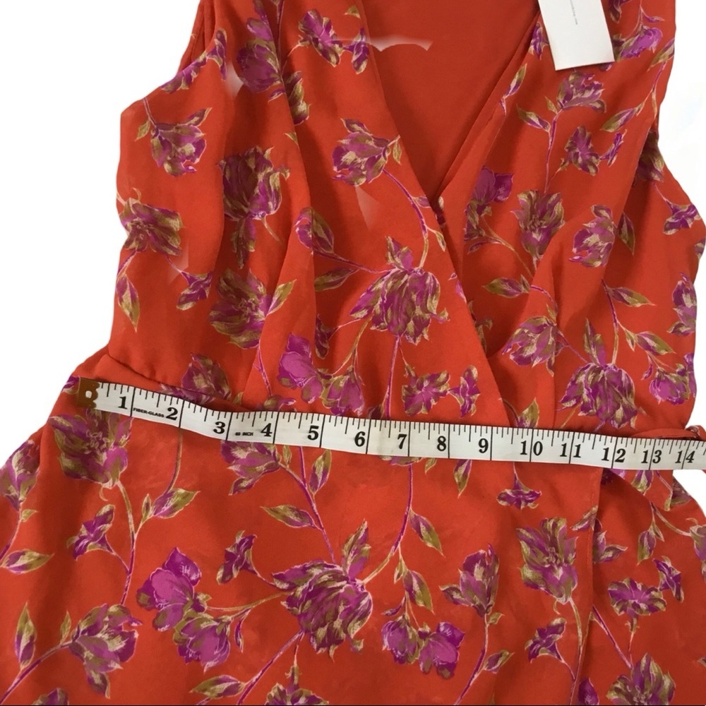 Lush NWT Floral Wrap Maxi Dress in Orange. Sz XS - Picture 7 of 7